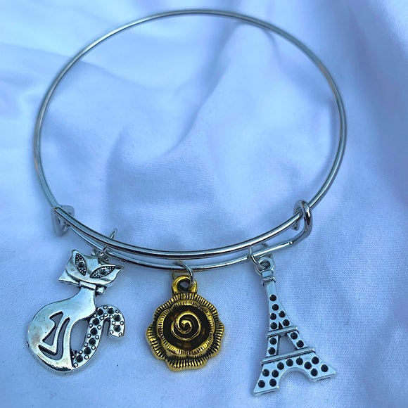 Hand Crafted Jewelry - Brand New! Handmade! Adjustable Charm Bangle Bracelet!